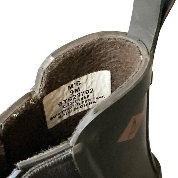 Sperry Mens Waterproof Rubber Chelsea Boots Brown Size 9M Durable outdoor rain - Picture 2 of 13